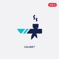 Two color calumet vector icon from culture concept. isolated blue calumet vector sign symbol can be use for web, mobile and logo.