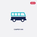 Two color camper van vector icon from camping concept. isolated blue camper van vector sign symbol can be use for web, mobile and