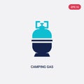 Two color camping gas vector icon from camping concept. isolated blue camping gas vector sign symbol can be use for web, mobile Royalty Free Stock Photo