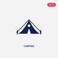 Two color camping vector icon from free time concept. isolated blue camping vector sign symbol can be use for web, mobile and logo Royalty Free Stock Photo