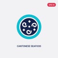 Two color cantonese seafood soup vector icon from food and restaurant concept. isolated blue cantonese seafood soup vector sign
