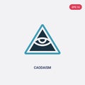 Two color caodaism vector icon from religion concept. isolated blue caodaism vector sign symbol can be use for web, mobile and