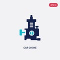 Two color car choke vector icon from car parts concept. isolated blue car choke vector sign symbol can be use for web, mobile and