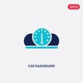 Two color car dashboard vector icon from car parts concept. isolated blue car dashboard vector sign symbol can be use for web, Royalty Free Stock Photo