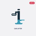 Two color car lifter vector icon from mechanicons concept. isolated blue car lifter vector sign symbol can be use for web, mobile