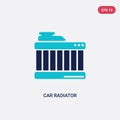 Two color car radiator vector icon from car parts concept. isolated blue car radiator vector sign symbol can be use for web,