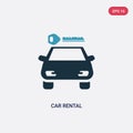 Two color car rental vector icon from signs concept. isolated blue car rental vector sign symbol can be use for web, mobile and Royalty Free Stock Photo