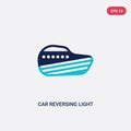 Two color car reversing light vector icon from car parts concept. isolated blue car reversing light vector sign symbol can be use