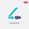 Two color car seat belt or safety belt vector icon from car parts concept. isolated blue car seat belt or safety vector sign Royalty Free Stock Photo