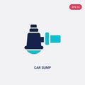 Two color car sump vector icon from car parts concept. isolated blue car sump vector sign symbol can be use for web, mobile and