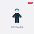 Two color carnival masks vector icon from people concept. isolated blue carnival masks vector sign symbol can be use for web, Royalty Free Stock Photo