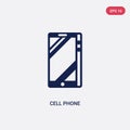 Two color cell phone vector icon from electronic devices concept. isolated blue cell phone vector sign symbol can be use for web, Royalty Free Stock Photo