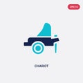 Two color chariot vector icon from greece concept. isolated blue chariot vector sign symbol can be use for web, mobile and logo. Royalty Free Stock Photo