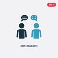 Two color chat balloon vector icon from people concept. isolated blue chat balloon vector sign symbol can be use for web, mobile Royalty Free Stock Photo