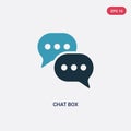 Two color chat box vector icon from social concept. isolated blue chat box vector sign symbol can be use for web, mobile and logo Royalty Free Stock Photo