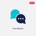 Two color chat message vector icon from communications concept. isolated blue chat message vector sign symbol can be use for web,