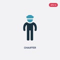 Two color chauffer vector icon from people skills concept. isolated blue chauffer vector sign symbol can be use for web, mobile