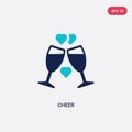 Two color cheer vector icon from love & wedding concept. isolated blue cheer vector sign symbol can be use for web, mobile and