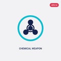 Two color chemical weapon vector icon from industry concept. isolated blue chemical weapon vector sign symbol can be use for web,