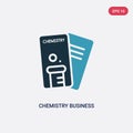 Two color chemistry business card vector icon from other concept. isolated blue chemistry business card vector sign symbol can be