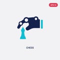 Two color chess vector icon from artificial intelligence concept. isolated blue chess vector sign symbol can be use for web,