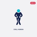 Two color chill human vector icon from feelings concept. isolated blue chill human vector sign symbol can be use for web, mobile