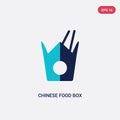 Two color chinese food box vector icon from food concept. isolated blue chinese food box vector sign symbol can be use for web, Royalty Free Stock Photo