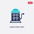 Two color cinema hurdy gurdy vector icon from cinema concept. isolated blue cinema hurdy gurdy vector sign symbol can be use for