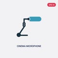 Two color cinema microphone vector icon from music concept. isolated blue cinema microphone vector sign symbol can be use for web
