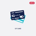 Two color cit card vector icon from digital economy concept. isolated blue cit card vector sign symbol can be use for web, mobile Royalty Free Stock Photo