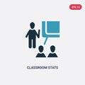 Two color classroom stats vector icon from people concept. isolated blue classroom stats vector sign symbol can be use for web,