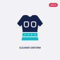 Two color cleaner uniform vector icon from cleaning concept. isolated blue cleaner uniform vector sign symbol can be use for web,