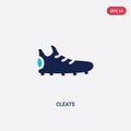 Two color cleats vector icon from american football concept. isolated blue cleats vector sign symbol can be use for web, mobile Royalty Free Stock Photo