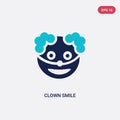 Two color clown smile vector icon from halloween concept. isolated blue clown smile vector sign symbol can be use for web, mobile Royalty Free Stock Photo