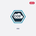 Two color co2 vector icon from signs concept. isolated blue co2 vector sign symbol can be use for web, mobile and logo. eps 10 Royalty Free Stock Photo