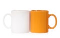 Two color coffee cups Royalty Free Stock Photo