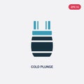 Two color cold plunge vector icon from sauna concept. isolated blue cold plunge vector sign symbol can be use for web, mobile and