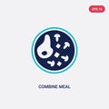 Two color combine meal vector icon from bistro and restaurant concept. isolated blue combine meal vector sign symbol can be use