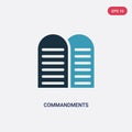 Two color commandments vector icon from religion concept. isolated blue commandments vector sign symbol can be use for web, mobile
