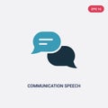 Two color communication speech bubbles vector icon from multimedia concept. isolated blue communication speech bubbles vector sign