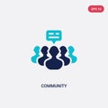 Two color community vector icon from blogger and influencer concept. isolated blue community vector sign symbol can be use for web