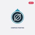 Two color compass pointing north vector icon from miscellaneous concept. isolated blue compass pointing north vector sign symbol Royalty Free Stock Photo