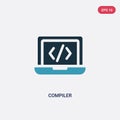 Two color compiler vector icon from programming concept. isolated blue compiler vector sign symbol can be use for web, mobile and
