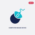 Two color computer mouse device vector icon from computer concept. isolated blue computer mouse device vector sign symbol can be Royalty Free Stock Photo