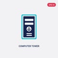 Two color computer tower vector icon from electronic stuff fill concept. isolated blue computer tower vector sign symbol can be Royalty Free Stock Photo