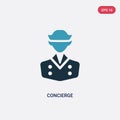 Two color concierge vector icon from professions concept. isolated blue concierge vector sign symbol can be use for web, mobile Royalty Free Stock Photo