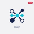Two color connect vector icon from ethics concept. isolated blue connect vector sign symbol can be use for web, mobile and logo.
