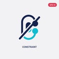 Two color constraint vector icon from geometric figure concept. isolated blue constraint vector sign symbol can be use for web,