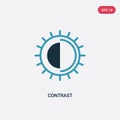 Two color contrast vector icon from photography concept. isolated blue contrast vector sign symbol can be use for web, mobile and