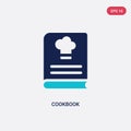 Two color cookbook vector icon from hotel and restaurant concept. isolated blue cookbook vector sign symbol can be use for web,